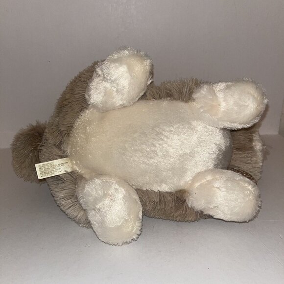 Dan Dee Bunny Rabbit Beige & Cream Stuffed Plush Animal Toy 14” Polka Dot Bow - Picture 6 of 12